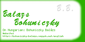 balazs bohuniczky business card